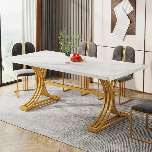 Tribesigns 63" Rectangular Dining Table for 4 to 6 Kitchen Table