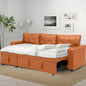 Sleeper Sectional Sofa with Convertible Sofa Bed, Chaise.