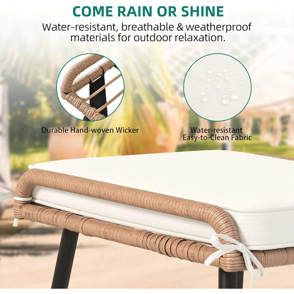 5-Piece Outdoor Wicker Furniture AllWeather Patio Bistro Set