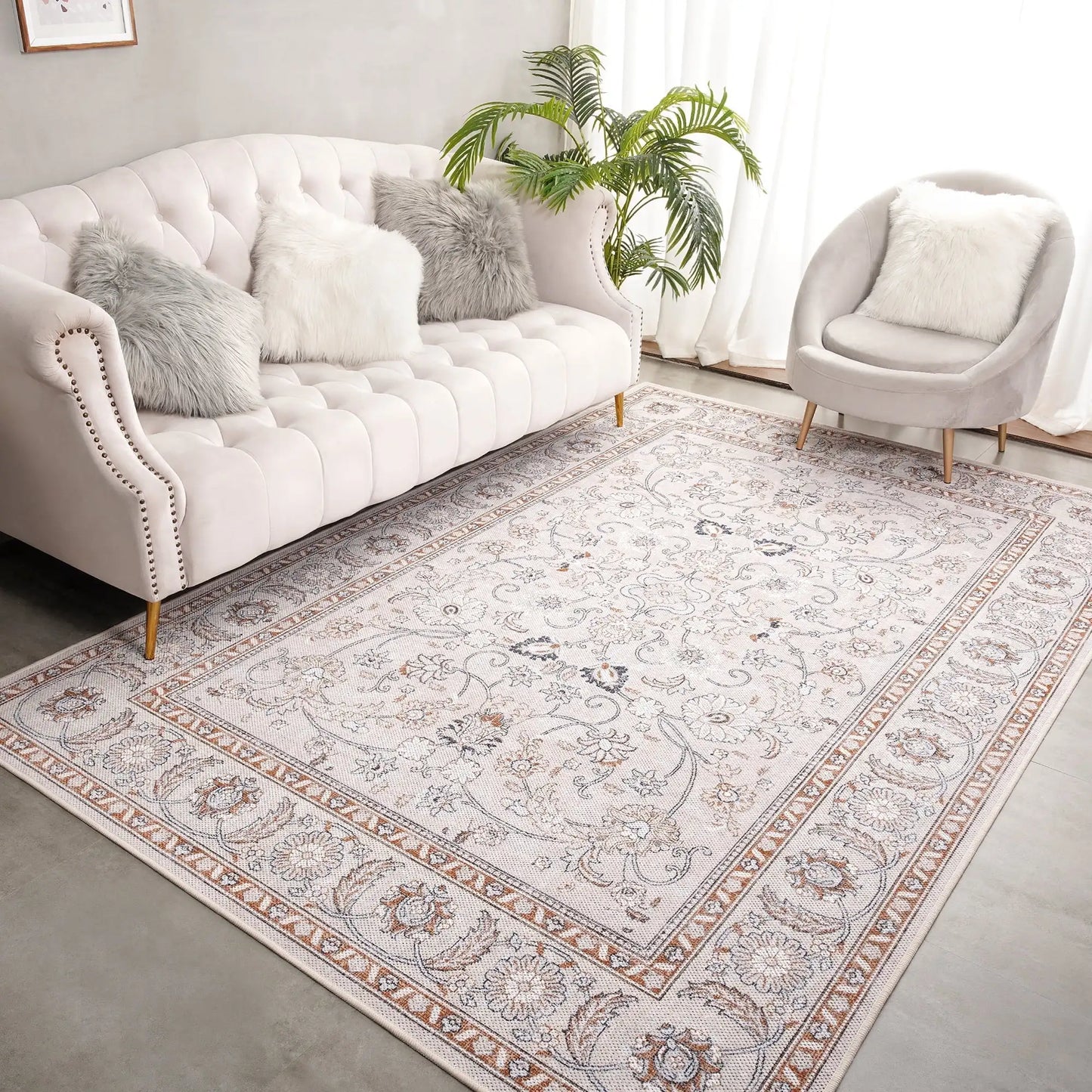 Lochas Vintage Floral Soft Accent Area Large Rug
