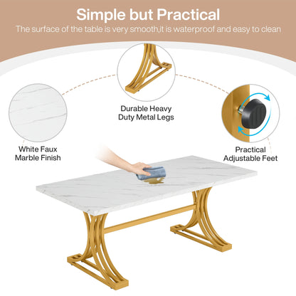 Tribesigns 63" Rectangular Dining Table for 4 to 6 Kitchen Table