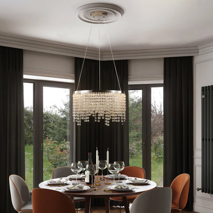 16" Luxury Crystal Led Chandelier - Dimmable - Adjustable Height