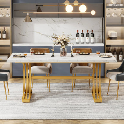 Tribesigns 63" Rectangular Dining Table for 4 to 6 Kitchen Table