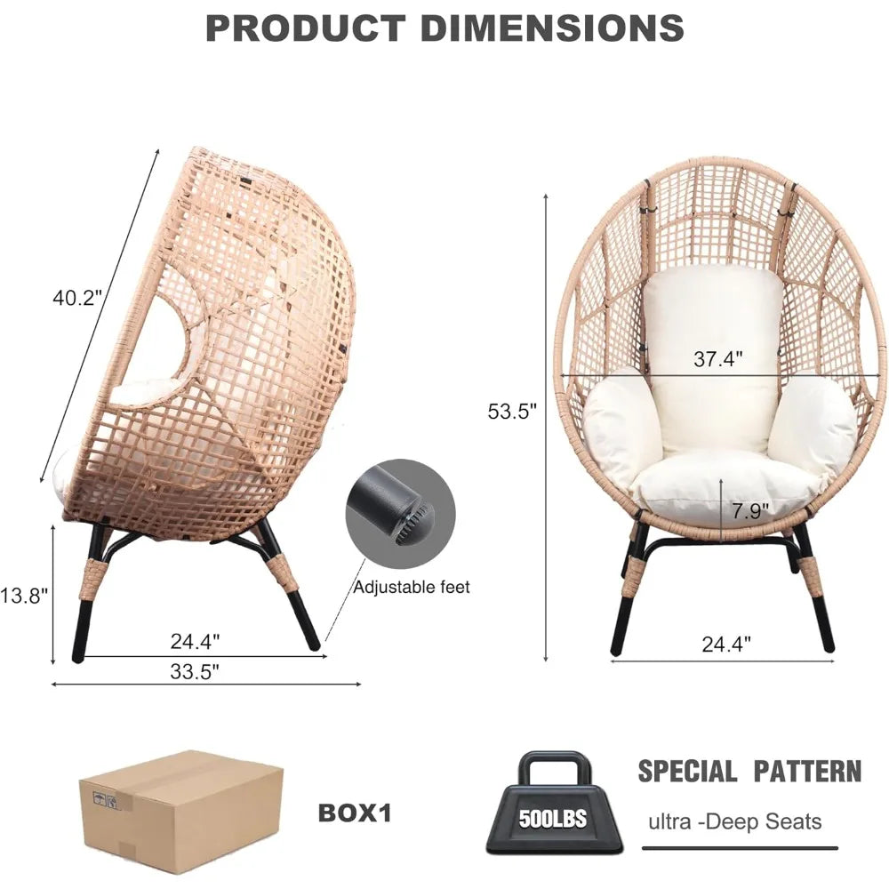 Oversized Wicker Egg Chair Outdoor Indoor Rattan Chair