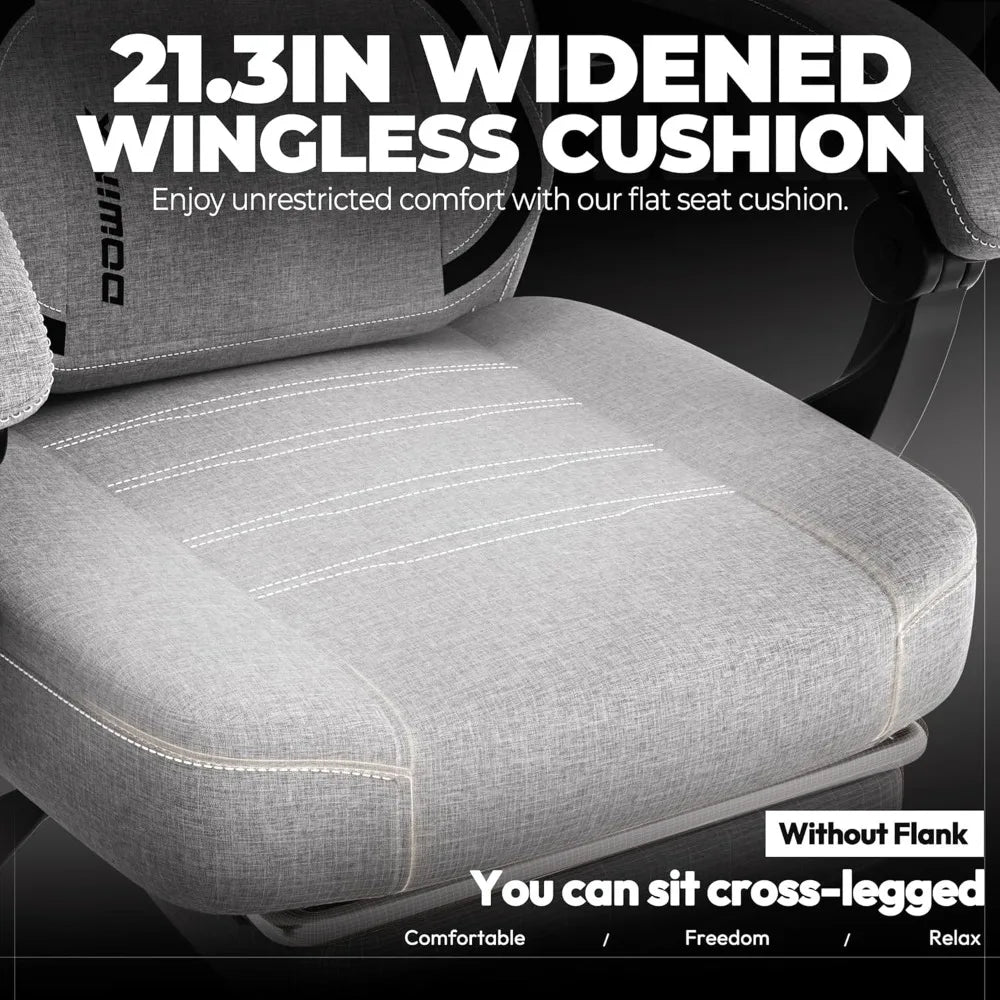Fabric Gaming Chair with Footrest, Big and Tall