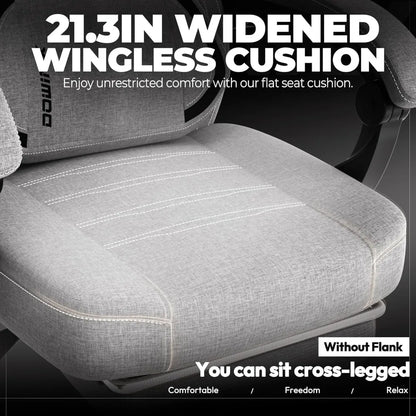 Fabric Gaming Chair with Footrest, Big and Tall
