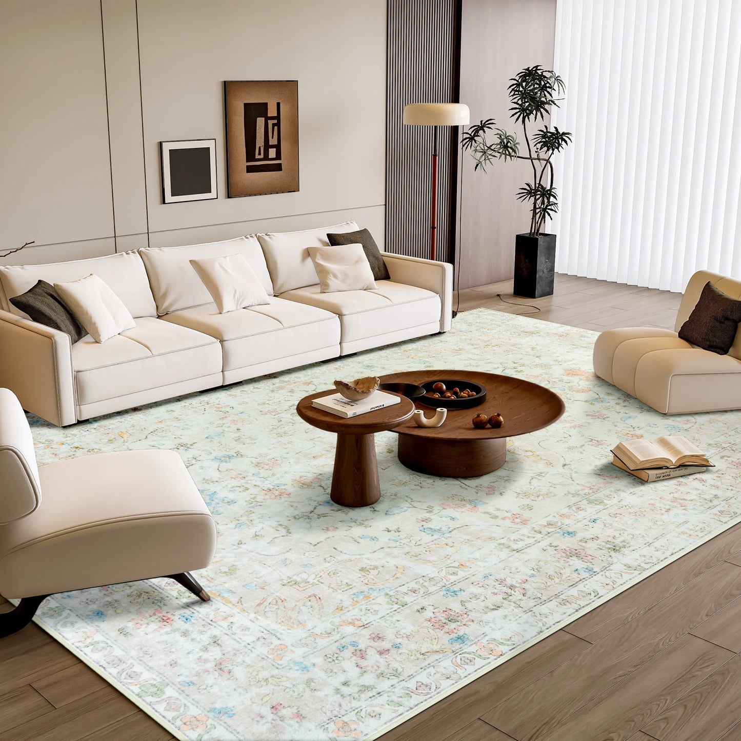 Noahas Rugs Vintage Boho Carpet Non-slip Floor Rug