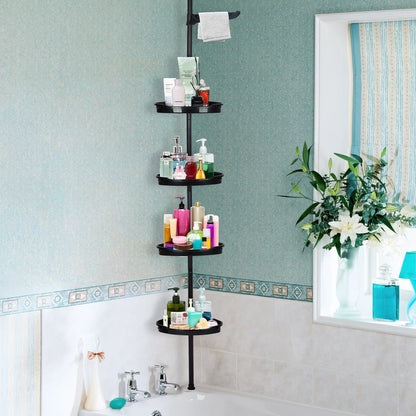 Rustproof Shower Caddy Corner for Bathroom, 4-Tier Adjustable Shelves