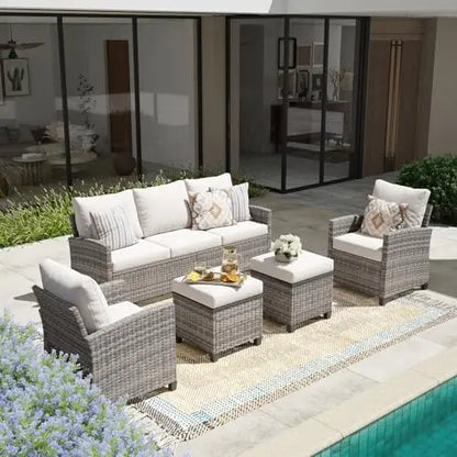 Patio Furniture Set, Wicker Outdoor Sectional Sofa