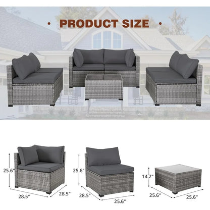 Patio Furniture Set, Wicker Outdoor Sectional Sofa