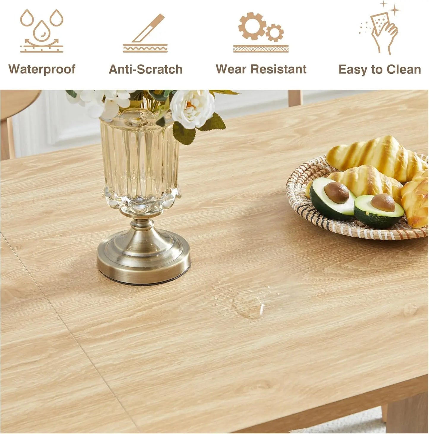 70.8" Kitchen Dining Set for 4-6 People, Oval Kitchen Table