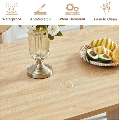 70.8" Kitchen Dining Set for 4-6 People, Oval Kitchen Table