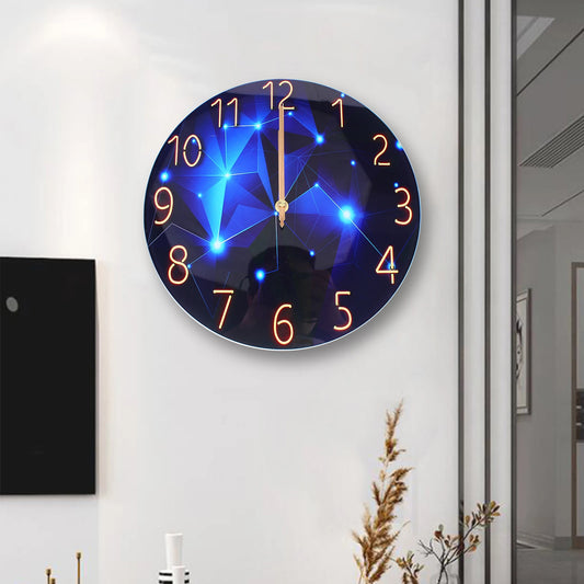 12" Round Ultra-Thin Tempered Glass Wall Clock