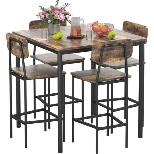 Kitchen Table and 4 Chairs, Dining Table Set