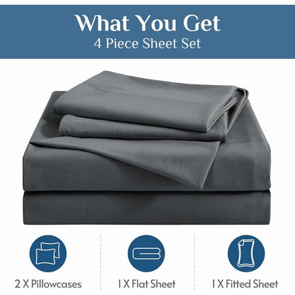 Dark Grey Queen Sheets, with 14" Deep Pocket Sheets
