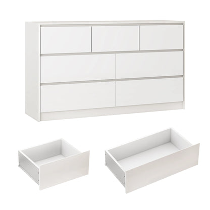 7 Drawer Dresser for Bedroom, 55 Inch Modern Dresser
