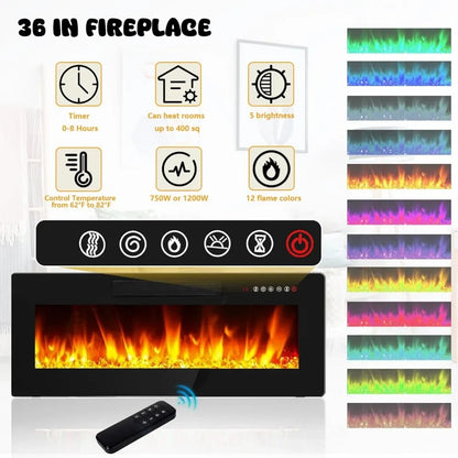 Fireplace TV Stand 70'' Wall Mounted Shelf Entertainment