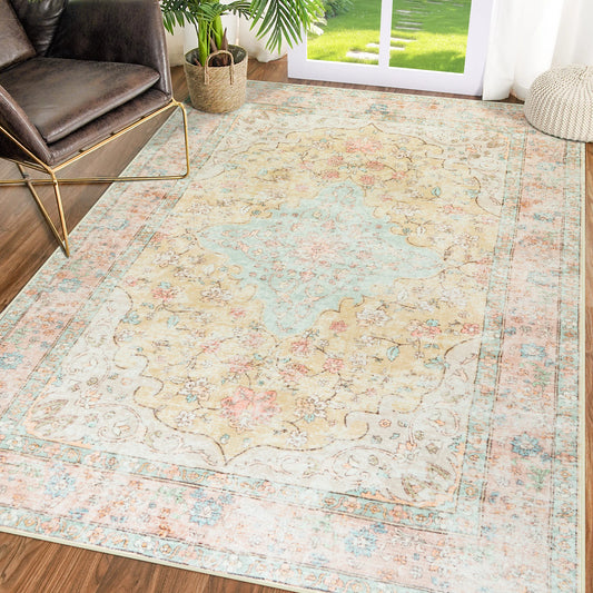 Noahas Rugs Vintage Boho Carpet Non-slip Floor Rug