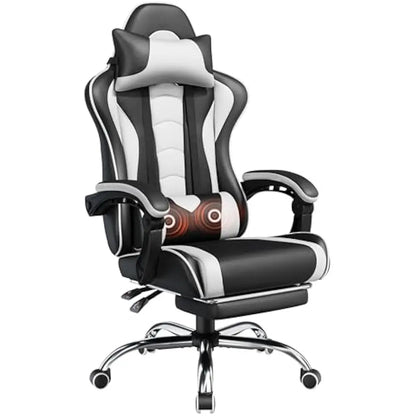 Office Chair w/Massage Lumbar Support & Footrest Height  Adjustable