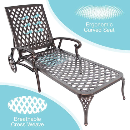 Chaise Lounge Chair Outdoor, Poolside Lounger Set of 2