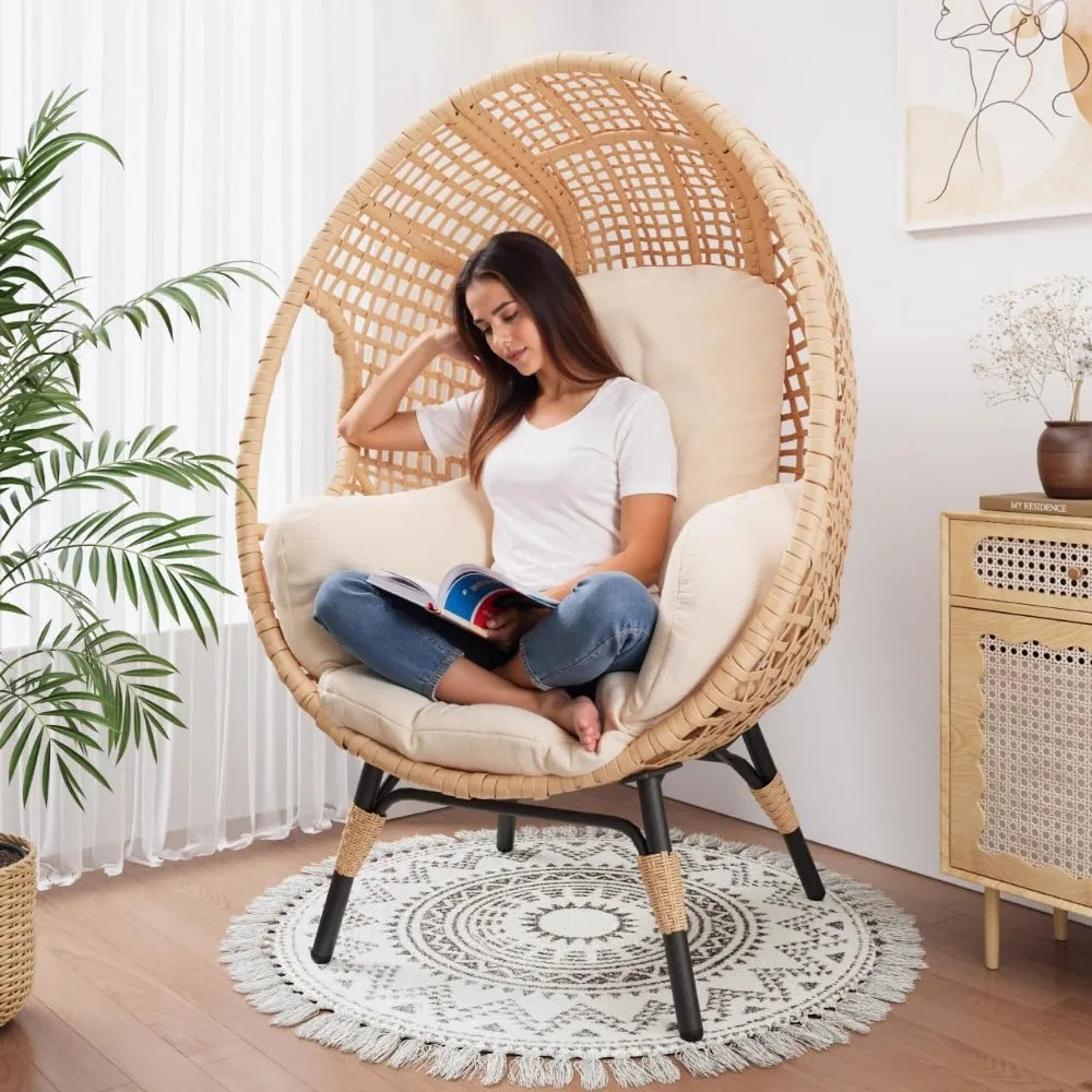 Oversized Wicker Egg Chair Outdoor Indoor Rattan Chair