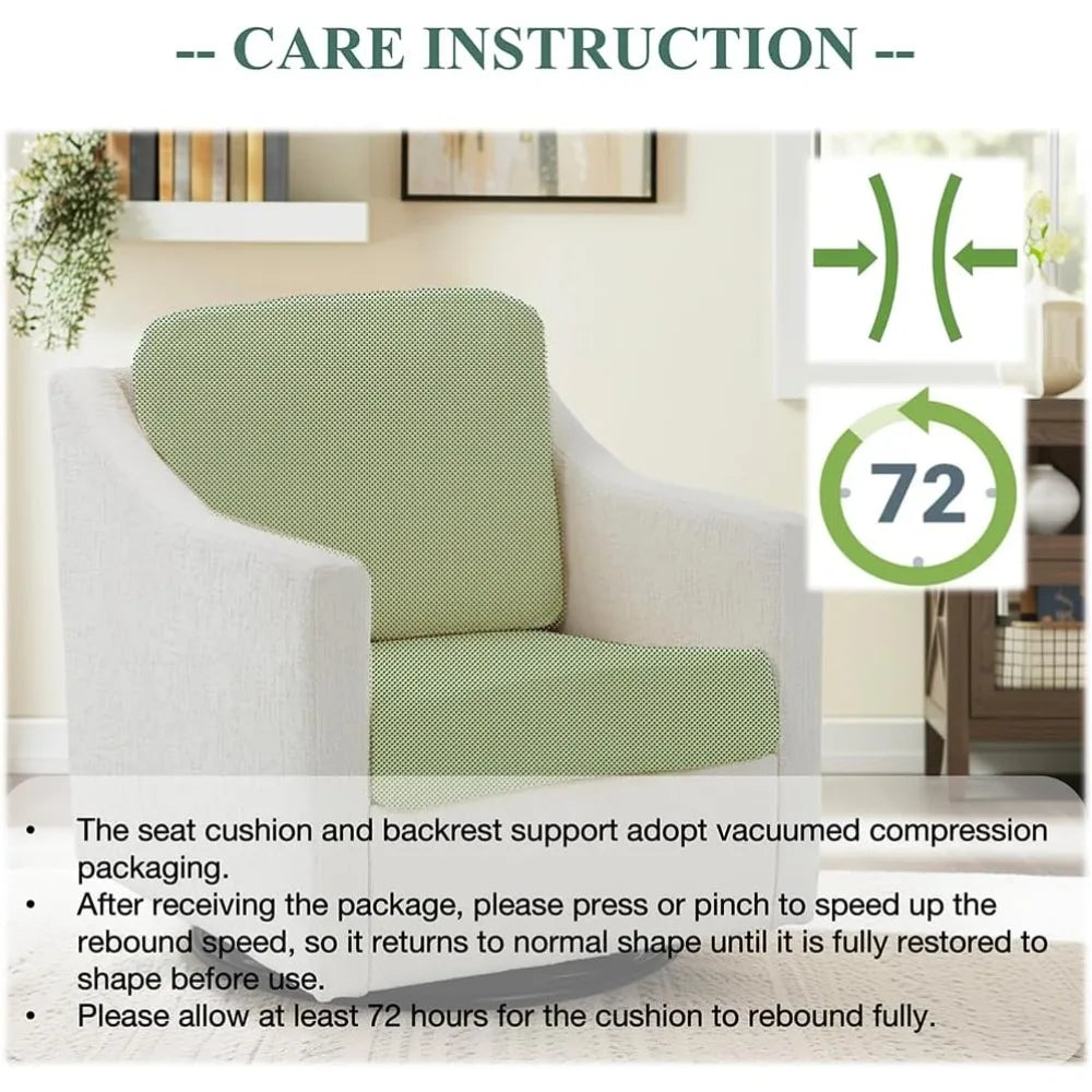 Swivel Accent Chair, 360° Rotation Chenille Fabric Upholstered Armchair