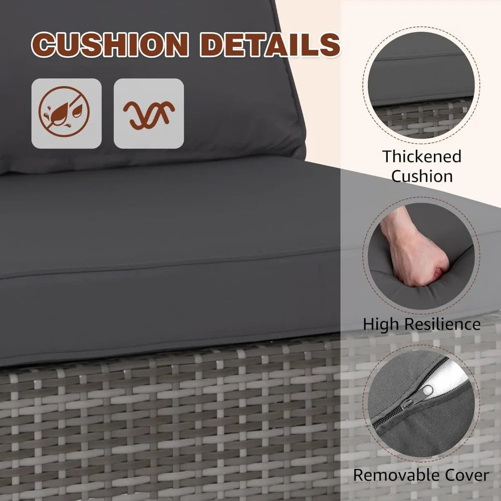 Patio Furniture Set, Wicker Outdoor Sectional Sofa