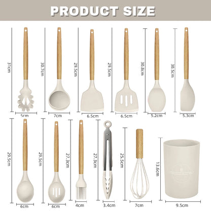 12pcs Silicone Kitchenware Cooking Utensils Set Non Stick