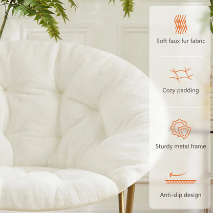 Cozy Saucer Chairs Faux Fur Thick Padded Seat