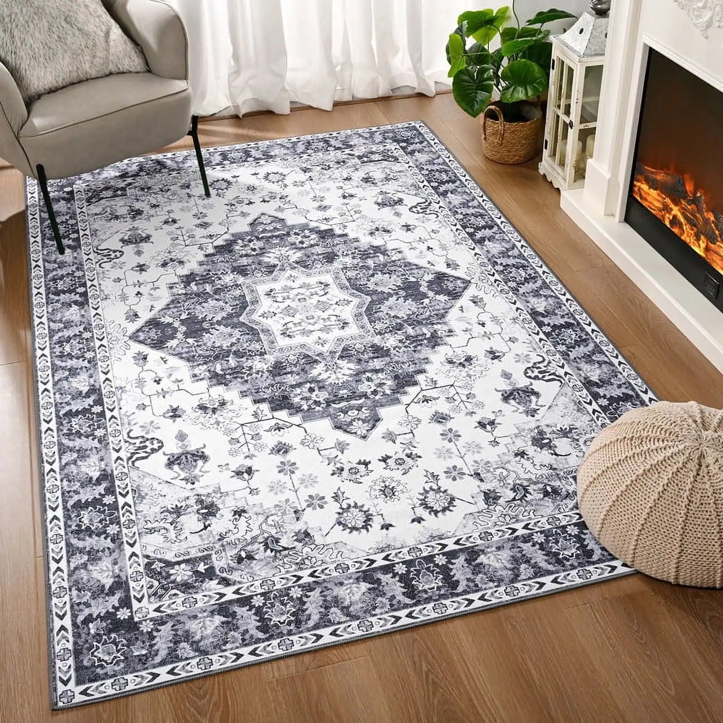 Soft Boho Persian Rug Large Size Vintage Rug