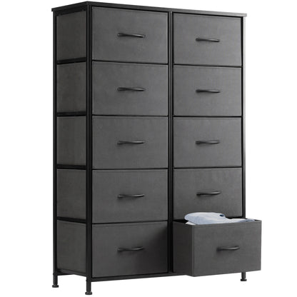 Bedside Table For Bedroom, 10 Fabric Drawers Wardrobe Closet