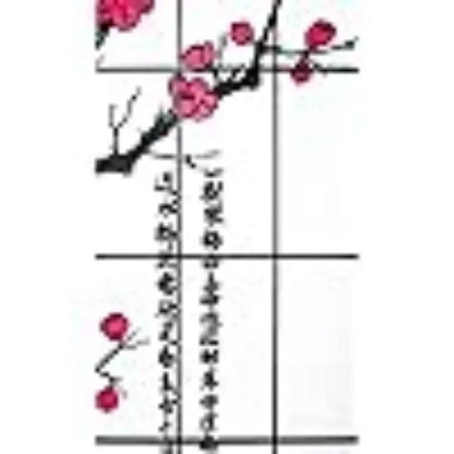 8 Panel Screen Room Divider, Panel Plum Blossom Design