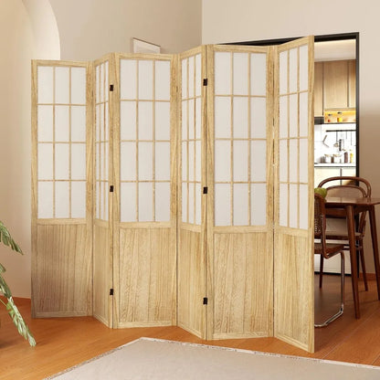 Room Divider, 66.9" Tall Japanese Shoji Style Folding Screen