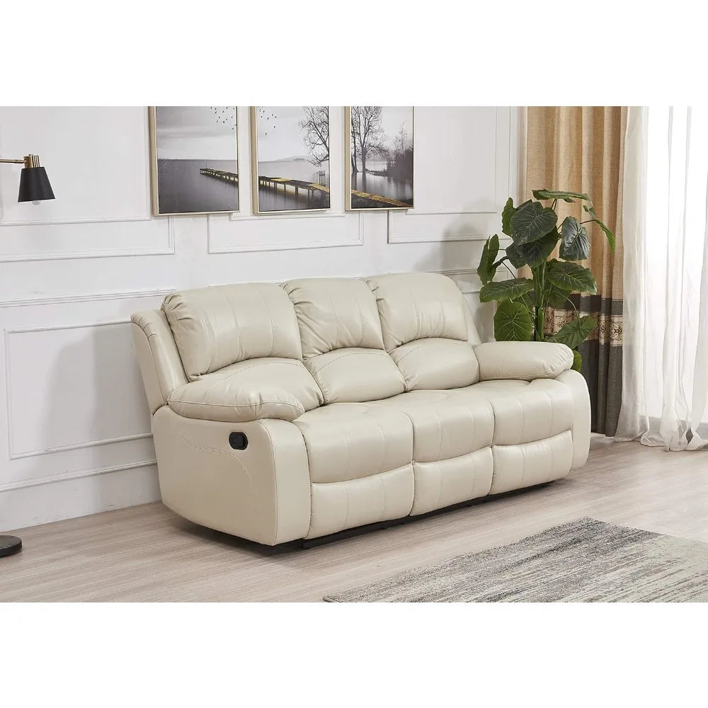 Bonded Leather Recliner Set, Sofa, Chair, Elevating Footrest.