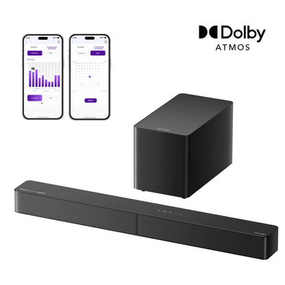 ULTIMEA 340W 5.1 Soundbar with Dolby Atmos, Surround Sound System with 5.25" Wired Subwoofer, Home Theater Smart APP Control