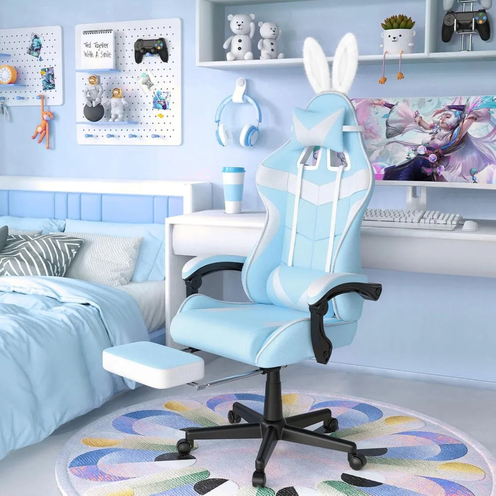 Light Blue, Pink, or Purple Cute Bunny Chair