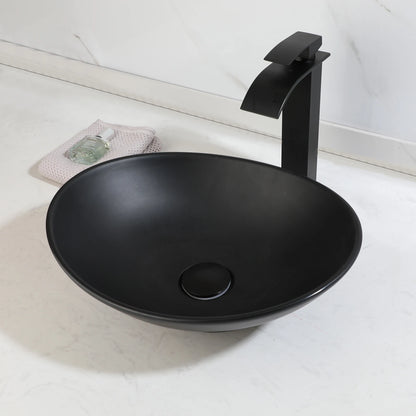 KEMAIDI Bathroom Basin Sink Set Blue Vessel Sink Faucet Combo