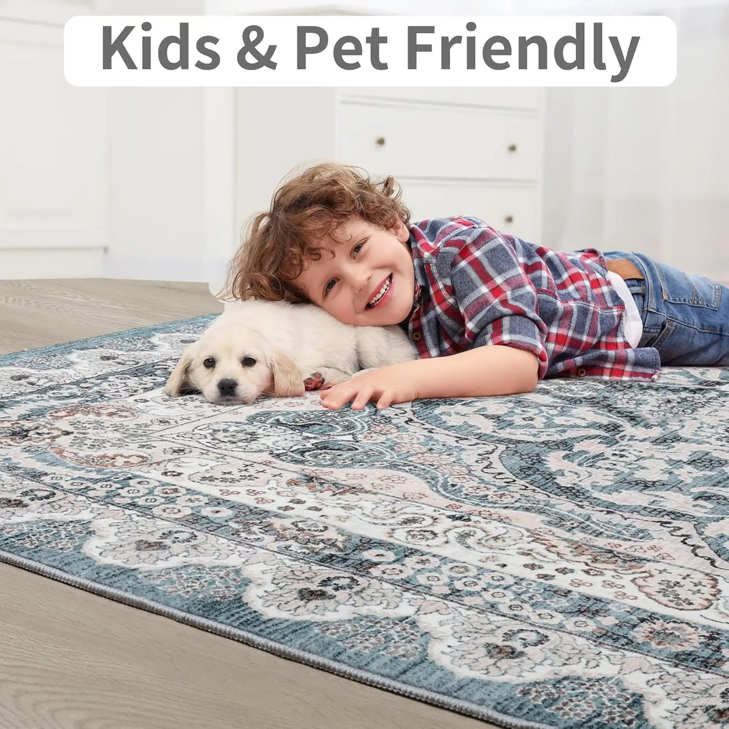 Area Rugs for Living Room, Machine Washable, Carpet