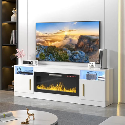 TV Stand with Fireplace - 70 Inch Modern Entertainment Center