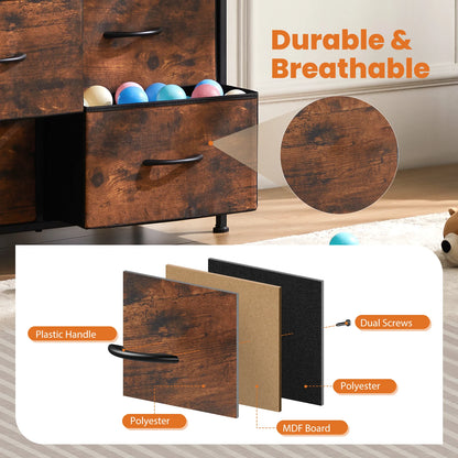 Bedside Table For Bedroom, 10 Fabric Drawers Wardrobe Closet