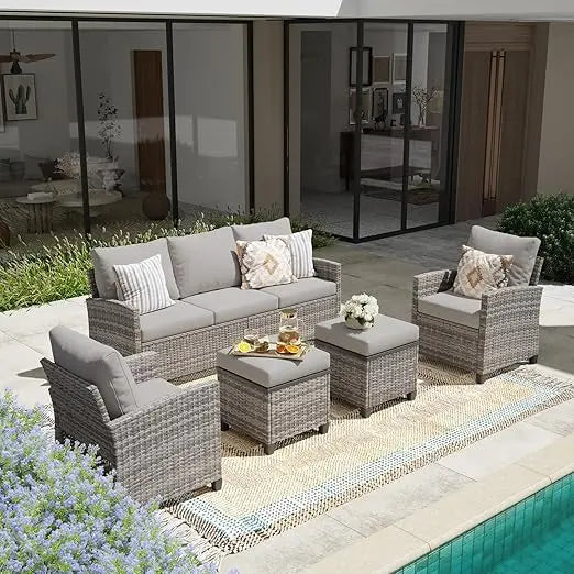 Patio Furniture Set, Wicker Outdoor Sectional Sofa