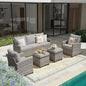 Patio Furniture Set, Wicker Outdoor Sectional Sofa