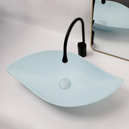 KEMAIDI Bathroom Basin Sink Set Blue Vessel Sink Faucet Combo