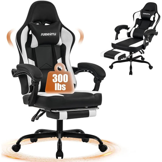 Gaming Chair with Footrest, Reclining Video Game Chairs