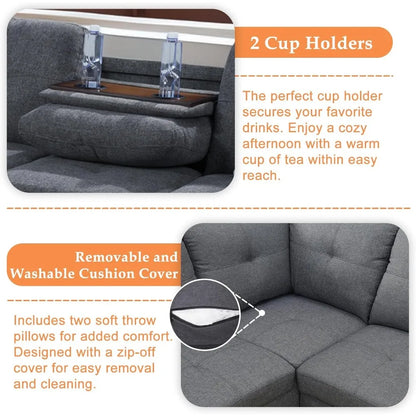 Sectional Sofa Couch, Modern 4-Seaters Living Room Sets