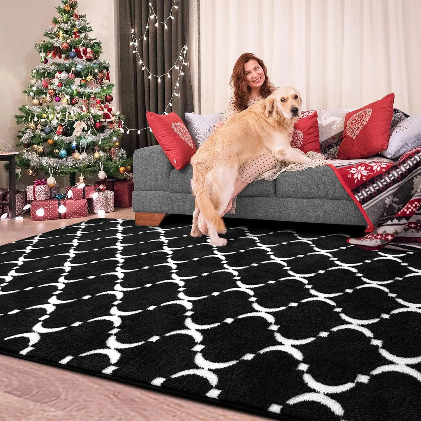 Large Shag Area Memory Foam Living Room Rug 6'x9'