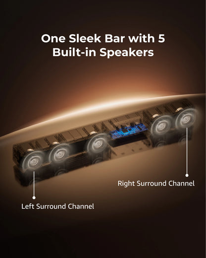ULTIMEA 340W 5.1 Soundbar with Dolby Atmos, Surround Sound System with 5.25" Wired Subwoofer, Home Theater Smart APP Control