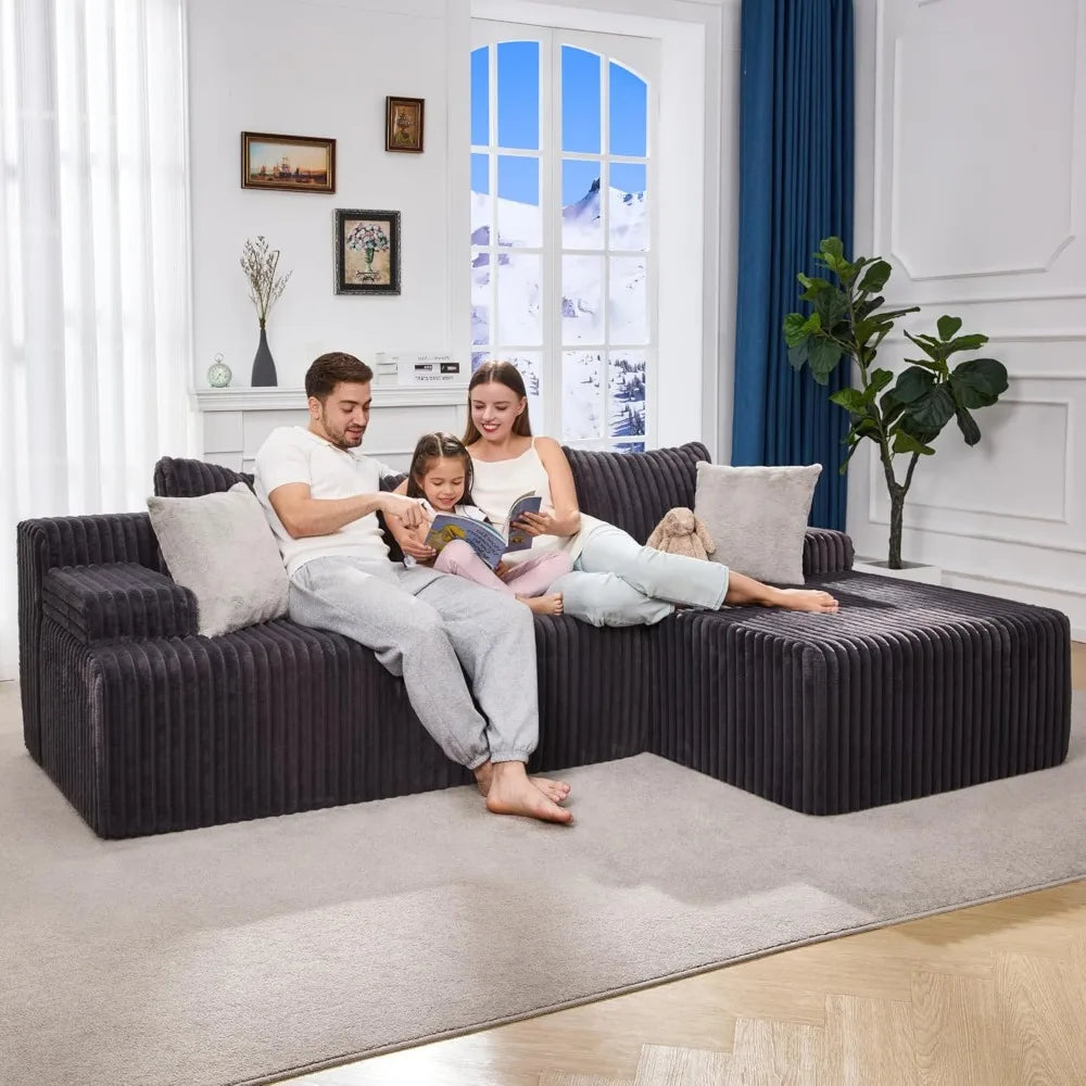 Modular Sectional L-Shape Couch 3 Seat Modular Sofa