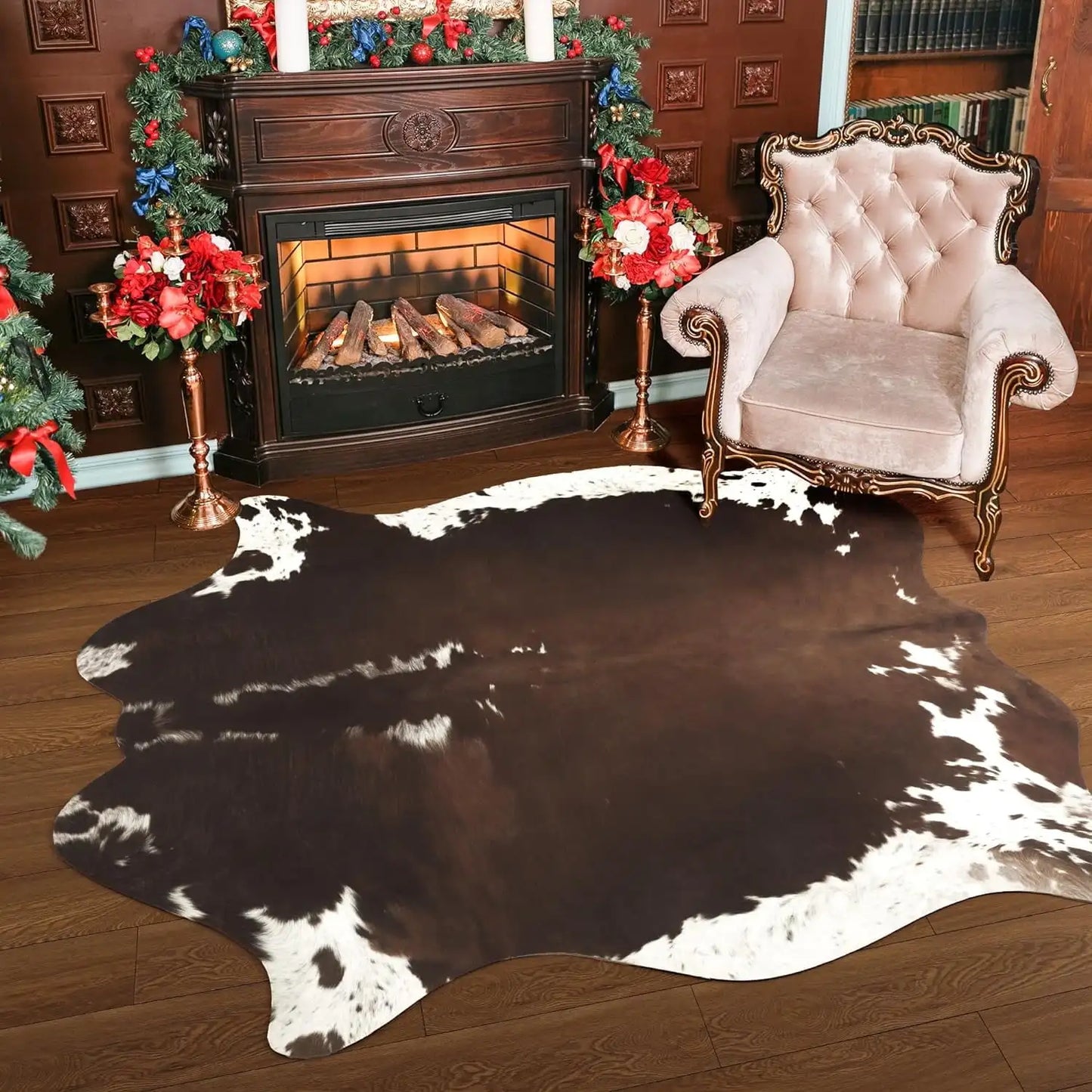 American style Cowhide Print Rug faux fur rug