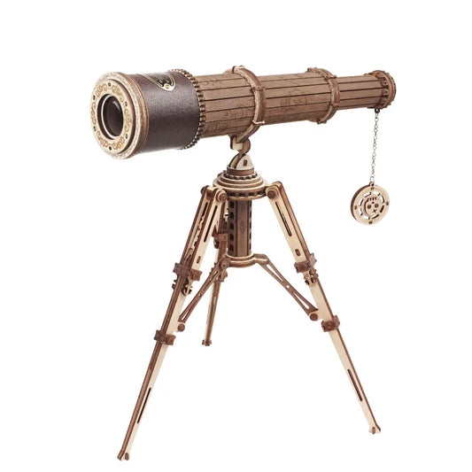 1:1 DIY 314pcs Telescopic Monocular Telescope Wooden Model Building Kit
